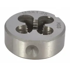 This solid component has a 1-inch outer diameter and M8x1-1/4 thread. It is a replacement part for power tools, used in maintenance and repair to restore functionality.