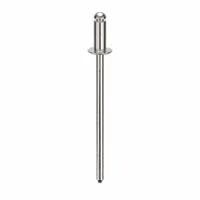 Open-end domed-head blind rivet with 0.092" diameter and 1.313" overall length. Body length is 7/32". Supplied in a 500-piece pack. Used for fastening materials where only one-sided access is available, typical in metal fabrication and general assembly