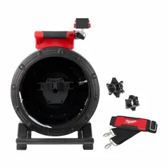 This 100 ft pipe inspection camera reel is part of the M18 Modular Pipeline Inspection System. It is used for visual inspection of pipelines, drains, and sewer lines to identify blockages, cracks, or damage.