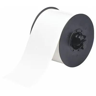 BRADY Continuous Label Stock: 3 1/4 in x 50 ft, Polyester, White (Gloss) - Brady Thermal Transfer Continuous Tag Rolls