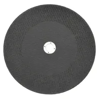 Type 1 cut-off wheel for carbon and stainless steel. Aluminum oxide abrasive with 30 grit. Measures 20" diameter, 3/16" thickness, 1" arbor hole. Suitable for general-purpose cutting in metal fabrication and maintenance