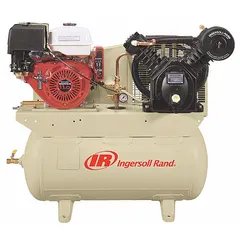 Two-stage, vehicle-mounted air compressor powered by a 13 hp Honda engine. Delivers 24 cfm and includes a 30-gallon air tank. Suitable for powering pneumatic tools, inflating tires, and operating equipment in mobile industrial applications such as field service, construction, and maintenance.