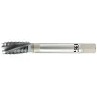 Spiral-flute tap with M5x0.8 metric thread, D4 / 4H-6H tolerance, plug chamfer, and 3 flutes. Constructed from V-coated powdered metal. Designed for threading blind holes in nickel and titanium alloys, where chip evacuation upward is required
