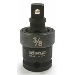 This 3/8" drive flex impact socket adapter features a square output drive size. It is used to transfer torque at an angle, allowing access to fasteners in confined or awkward spaces. Typical applications include automotive repair, equipment maintenance, and assembly work.