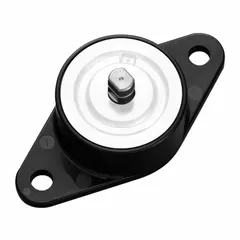This BANSBACH gearless rotary damper provides consistent resistance to control rotational motion in applications such as industrial equipment, automotive interiors, and appliance lids. It operates counterclockwise with a torque rating of 1000 gf-cm. The body is made of polyacetal.