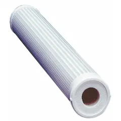 Pleated water filter cartridge with polypropylene filter media. Rated at 0.45 micron with a flow rate of 10 gpm and 10-inch overall height. Suitable for fine filtration in industrial water systems, process water, and general liquid filtration applications.