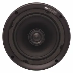Passive 2-way wall-mount speaker for indoor use. 8 ohm impedance. Overall width 7 1/2 inches, height 10 3/4 inches. Suitable for background music or paging in commercial spaces.