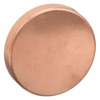 This wrot copper test cap is a cup-style fitting for 1/2 in CTS pipe. It is used to seal copper tubing during pressure testing of drain, waste, and vent systems, enabling leak-free verification before system commissioning