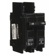 The SIEMENS BQ2B125 is a 2-pole bolt-on miniature circuit breaker rated 125 A at 120/240V AC. Part of the BQ Series, it provides overcurrent protection in Siemens panelboards for commercial and industrial electrical distribution systems.