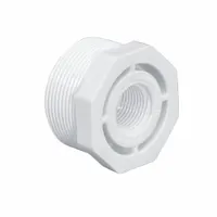 Pipe Straight: Bushing, Schedule 40, PVC, 3/4 in x 1/2 in Size, Threaded x Threaded, White, NPT (MPN 439101BC)