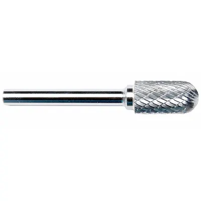 OEM Double-Cut Ball-Nosed Cylinder Bur, 5/8" x 1" Head, 1/4" Shank, SC-6 - Double-Cut Ball-Nosed Cylinder Burs