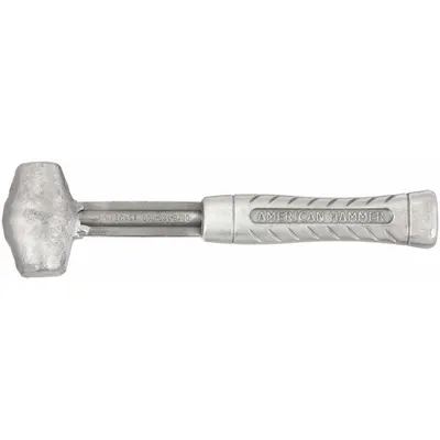 AMERICAN Lead Alloy Mallet: Aluminum Handle, Ribbed Grip, 3 lb Head Wt, 1 1/2 in Dia - Lead Alloy Mallets