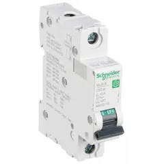 C60SP series supplementary protector with C-curve trip characteristic, rated 10A. UL1077 listed for overcurrent and short-circuit protection of industrial control circuits, lighting, and small motor loads. DIN rail mountable with screw clamp terminals. AC rating 240/415V, DC rating 60V, interrupting capacity 14kA at 120/240V AC.