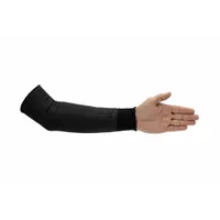 Light-duty cut-resistant sleeve for arm protection during handling of sharp materials. Constructed from a blend of HPPE, nylon, polyester, and spandex. Cut Level A3. Length: 14 in. Universal fit. Color: Black