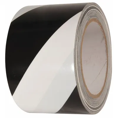 INCOM MANUFACTURING Floor Marking Tape: Gen Purpose, Striped, Black/White, 3 in x 54 ft, 5.5 mil Tape Thick - General Purpose Floor Marking Tape