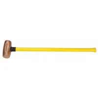 Soft-Face Sledge Hammer: Copper, Fiberglass Handle, 8 lb Head Wt, 3 in Dia, 32 in Overall Lg, Copper (MPN AM8CUFG)