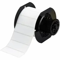 Thermal transfer precut label roll with rubber aggressive adhesive for permanent bonding to challenging surfaces. Each roll contains 1500 labels measuring 1 in x 3 in. Compatible with BBP33 printer series. Suitable for industrial identification and asset tracking applications