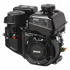 This KOHLER Command PRO Series gasoline engine delivers 4.5 horsepower and 9.8 lb-ft gross torque. It features a recoil start, a 3/4 in keyed shaft, and includes a muffler. Suitable for powering commercial-grade outdoor equipment such as mowers and generators.