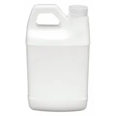 Rectangular Jug with Molded Side Handle, 64 fl oz, HDPE, White, Screw On Cap