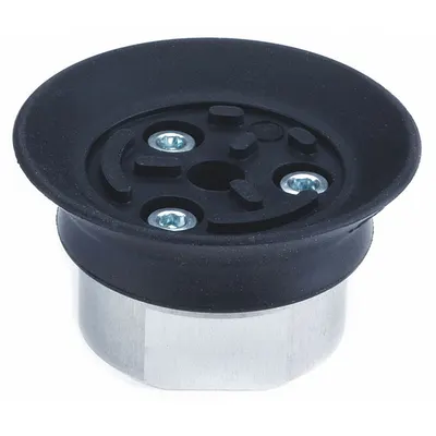 SMC Vacuum Pad Assembly: Flat, M16x1.50, 125 mm Pad Dia, NBR, Black, 50A - Flat Type Automotive Industry Vacuum Pad Assemblies