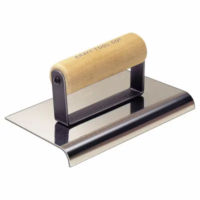 KRAFT TOOL Concrete Sidewalk Edger: Stainless Steel, 6 in Blade Lg, 4 in Blade Wd - Handheld Edgers