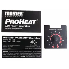 Replacement voltage identification label for Master Appliance heat tools. Designed for models PH-1200, PH-1200-1, and PH-1200K. Used during maintenance or repair to indicate 120V rating.