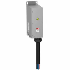 EMC input filter for SCHNEIDER ATV340 series variable frequency drives. Reduces conducted and radiated electromagnetic interference to help meet EMC standards. Suitable for industrial drive installations requiring EMI mitigation.