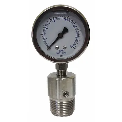 KODIAK Dial Pressure Gauge with 316 SS Male-Threaded Mini-Seal - Dial Pressure Gauges with 316 SS Male-Threaded Mini-Seal