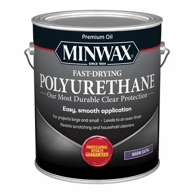 MINWAX Fast-Drying Polyurethane, Clear Satin, 1 gal - Wood Sealers & Finishes