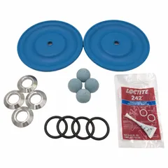 Fluid section repair kit for rebuilding the fluid end of Graco diaphragm pumps. Includes Santoprene piston and valve components to restore sealing and pressure performance. Used in industrial fluid handling systems for paints, coatings, adhesives, and sealants.