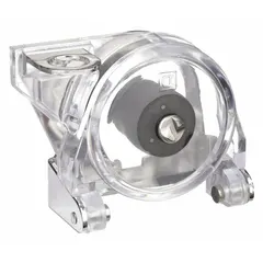 Padlock attachment designed for use with 30 mm panel mounting diameter non-illuminated push buttons. Compatible with SCHNEIDER 9001K series. Enables lockout of push buttons for safety during maintenance.