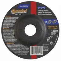 General purpose grinding wheel for carbon and stainless steel. Type 27 depressed center design, 4 1/2" x 1/4" x 7/8", 24 grit aluminum oxide. Suitable for material removal on flat surfaces, weld seams, and edges