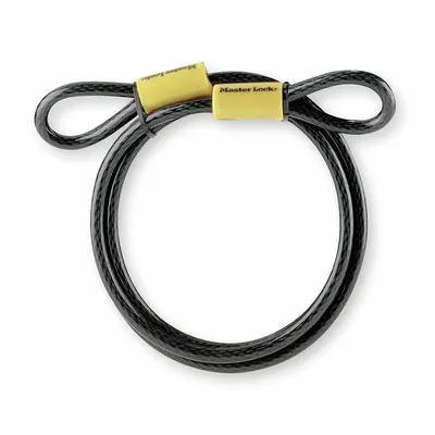 MASTER LOCK Security Cables: Coiled Cable, 6 ft Lg, 3/8 in Cable Dia