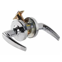 Passage lever lockset for interior doors where locking is not required, such as hallways or closets. Features a bright chromium-plated cast zinc finish and ADA-compliant lever. ANSI function code F75