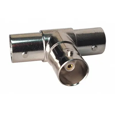 VITEK BNC T-Connector, Female, Crimp-On for RG-59, Silver, 10-Pack - BNC Coaxial Connectors