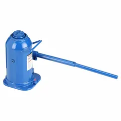 This manual-handle, mechanical bottle jack is constructed with a steel body and offers a 20-ton load capacity. Designed for high-clearance lifting, it is suited for raising heavy equipment and machinery in maintenance, construction, and material handling applications where limited space requires a compact lifting solution.
