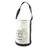 KLEIN TOOLS Bucket Bag: 14 in H, Off-White, Canvas, 2 Pockets, Open Top (MPN 5106P)