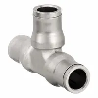 This LEGRIS tee fitting is made of nickel-plated brass and features a push-to-connect design for tool-free installation. It connects three tubes of equal 1/2 in outside diameter, creating a branch in pneumatic or fluid lines. Commonly used in industrial automation, packaging, and material handling systems