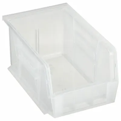 QUANTUM STORAGE SYSTEMS Hang and Stack Bin: 6 in x 9 1/4 in x 5 in, Clear - Clearview Plastic Bins