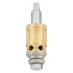 This disc faucet cartridge is constructed of brass with a chrome finish and features a ceramic disc mechanism. It includes one stem and is designed for cold water applications. Suitable for use in commercial and institutional settings where faucet repair is required.