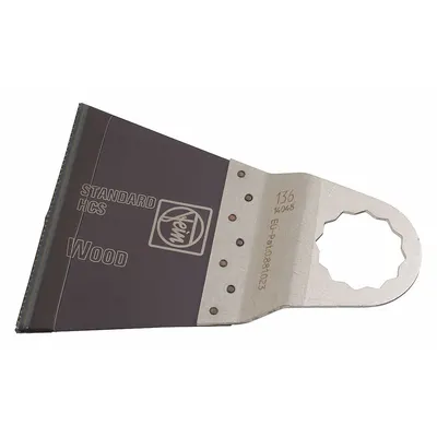 FEIN Oscillating Tool Blade: 2 9/16 in Blade Wd, 2 in Overall Lg, Flush Cutting - 12-Point Mounted Blades