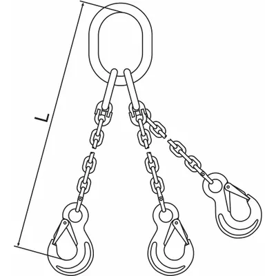 PEWAG 13G63TOS/5 Corrosion-Resistant Grade-63 Triple-Leg Chain Sling, 5 ft - Corrosion-Resistant Grade-63 Triple-Leg Chain Slings