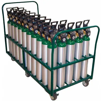 SAFTCART Four-Wheel Vertical Medical Cylinder Cart MDE-50V - Four-Wheel Vertical Medical Cylinder Carts