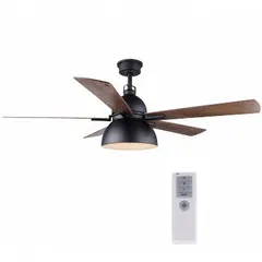 The CANARM LYRIC Series ceiling fan (CF52LYR5BK) features a 52-inch blade diameter and a Matte Black finish. With 3 speed settings, it provides adjustable airflow for office environments such as workspaces, meeting rooms, or reception areas.