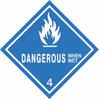 STRANCO INC DOT Container Label: Dangerous When Wet, 4 in x 4 in, 4 in Label Ht, Vinyl, Label, 25 PK (MPN HMSL-0044-V25)