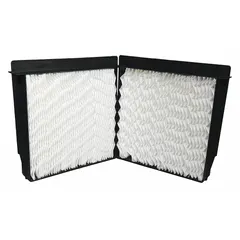 Cellulose humidifier pad designed for use in portable humidifiers. Absorbs water and facilitates evaporation to increase humidity in residential or light commercial spaces. Compatible with models 102CR1, 102CR2, 2PYE9, 2PYF5, and 4NHG1.