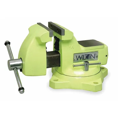 WILTON Combination Vise: Std Duty, Enclosed, High Vis, 5 in Jaw Face Wd - High-Visibility Combination & Pipe Bench Vises