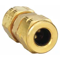 PARKER Compression Fitting Union: 1/4 in OD x 1/4 in OD Fitting Size, Brass, 10 PK (MPN 62VL-4)