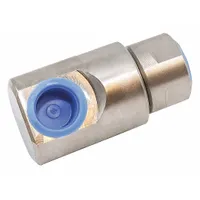 Nickel-plated steel swivel with 1/2 in FNPT inlet and outlet, designed for COXREELS HP1125 and HP1275 reel series. Features FKM seals and a maximum operating pressure of 5,000 psi. Used to connect a fixed hose to a rotating reel drum, enabling continuous fluid flow without hose twisting