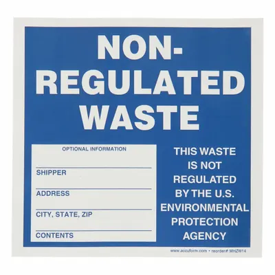ACCUFORM Non-Regulated Waste Label